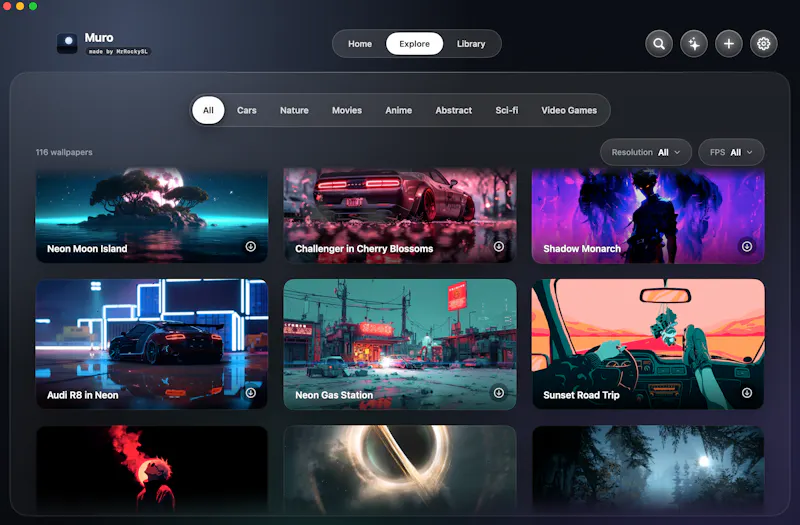 Muro : Native Live Wallpapers for macOS screenshot 4