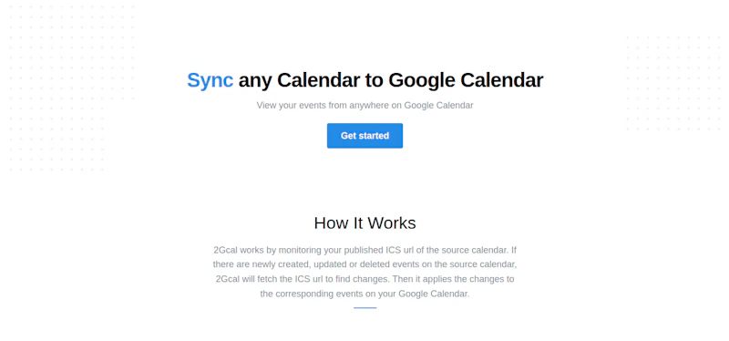 2Gcal screenshot 1