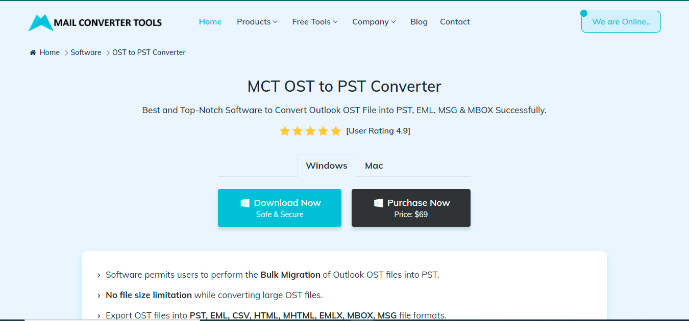 MCT OST to PST Converter