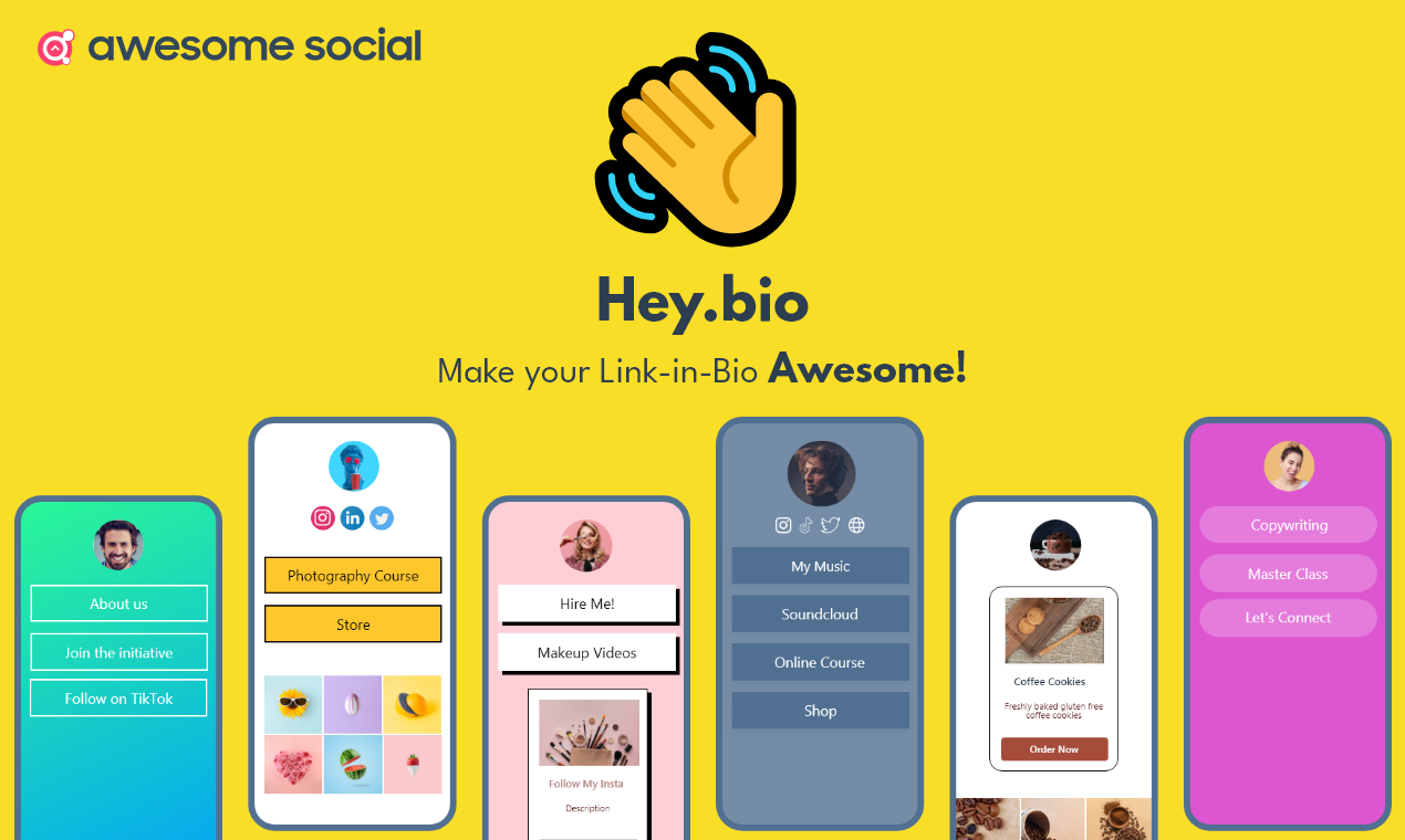 굉장한 사회 - 소셜 미디어 예약 소셜받은 편지함 Hey.bio 미디어 6