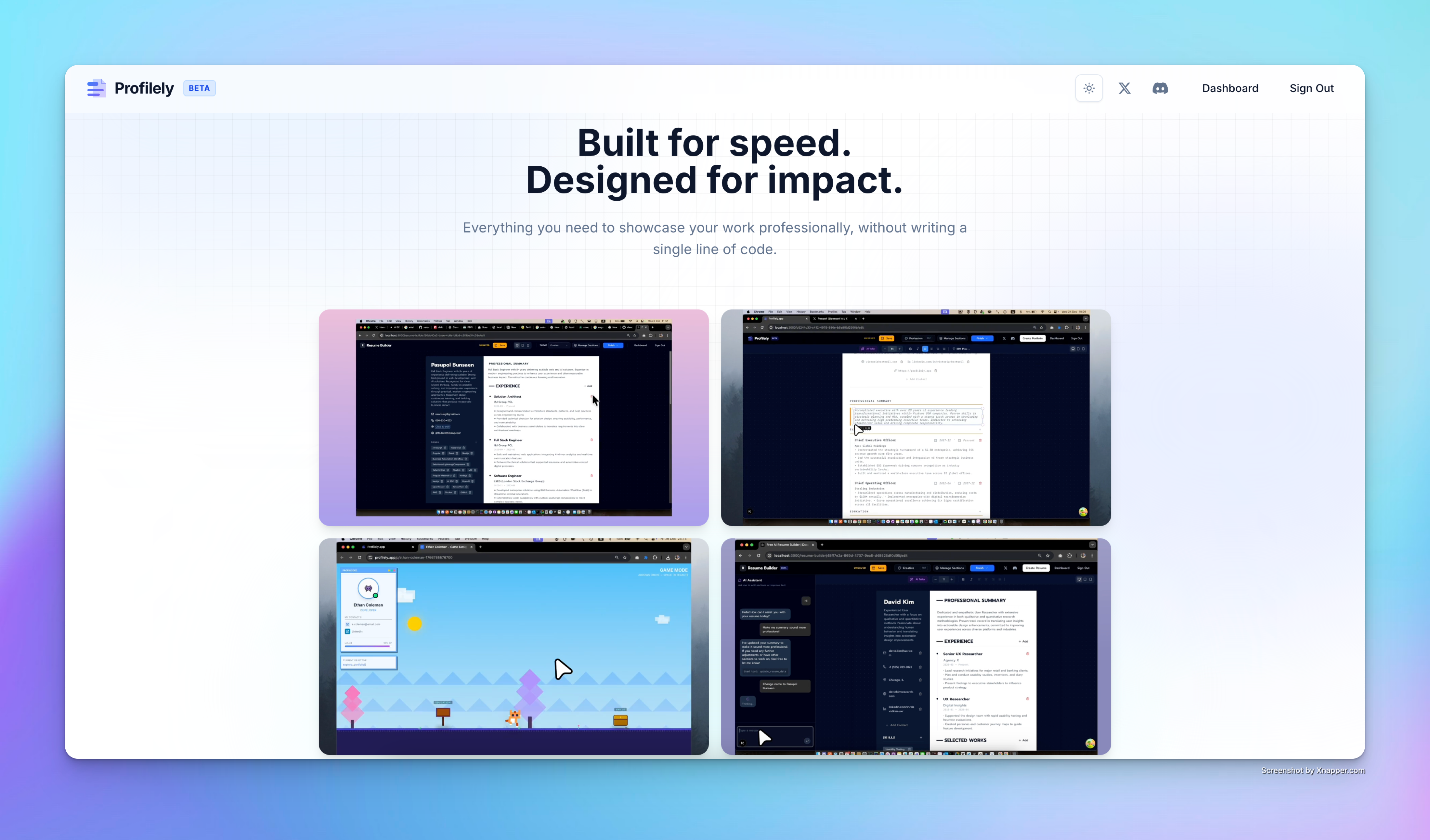 Profilely - Screenshot 2 showing product features and functionality