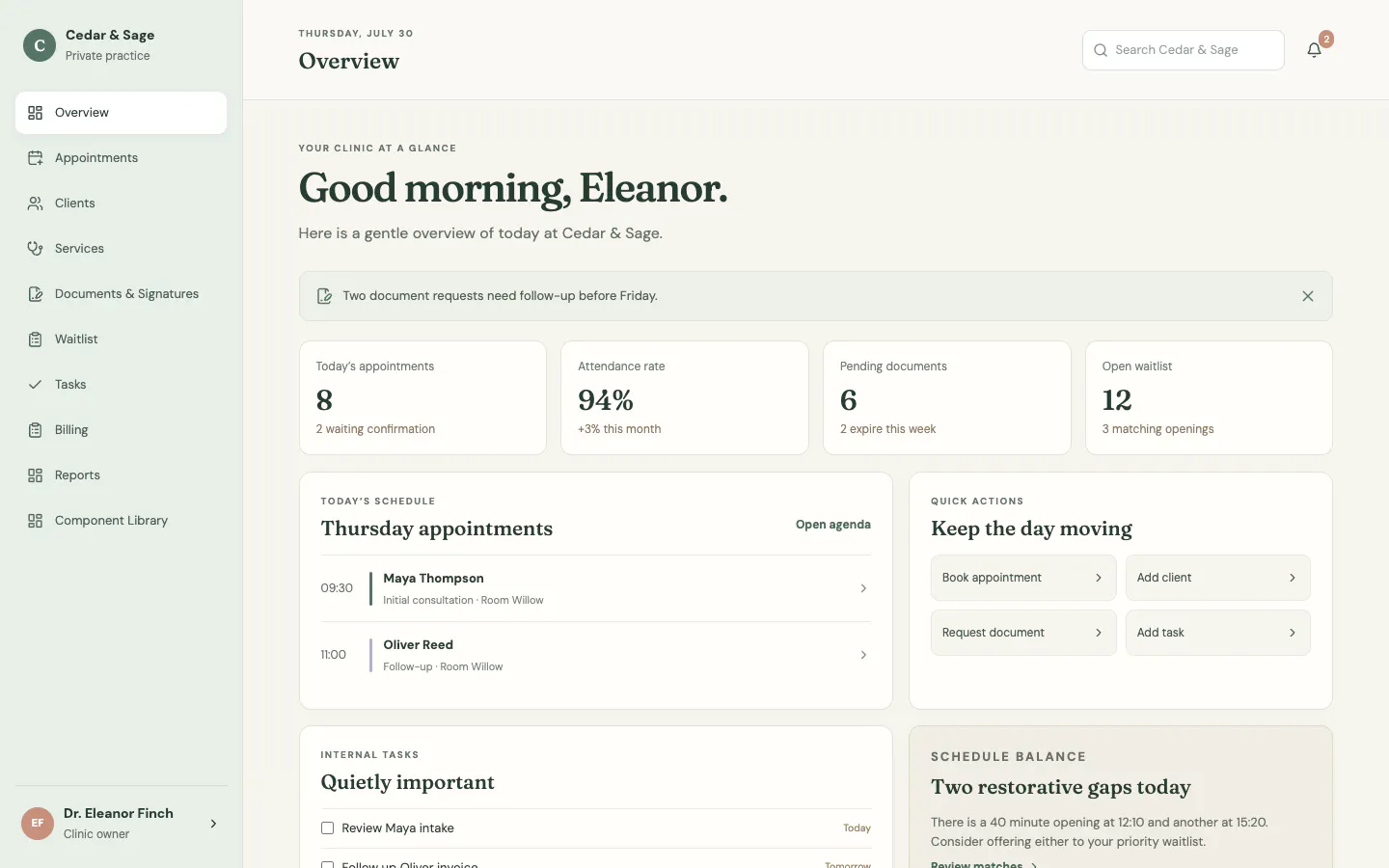 Cedar Clinic Web Template gallery image