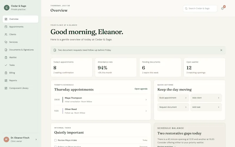 Cedar Clinic Web Template screenshot 1