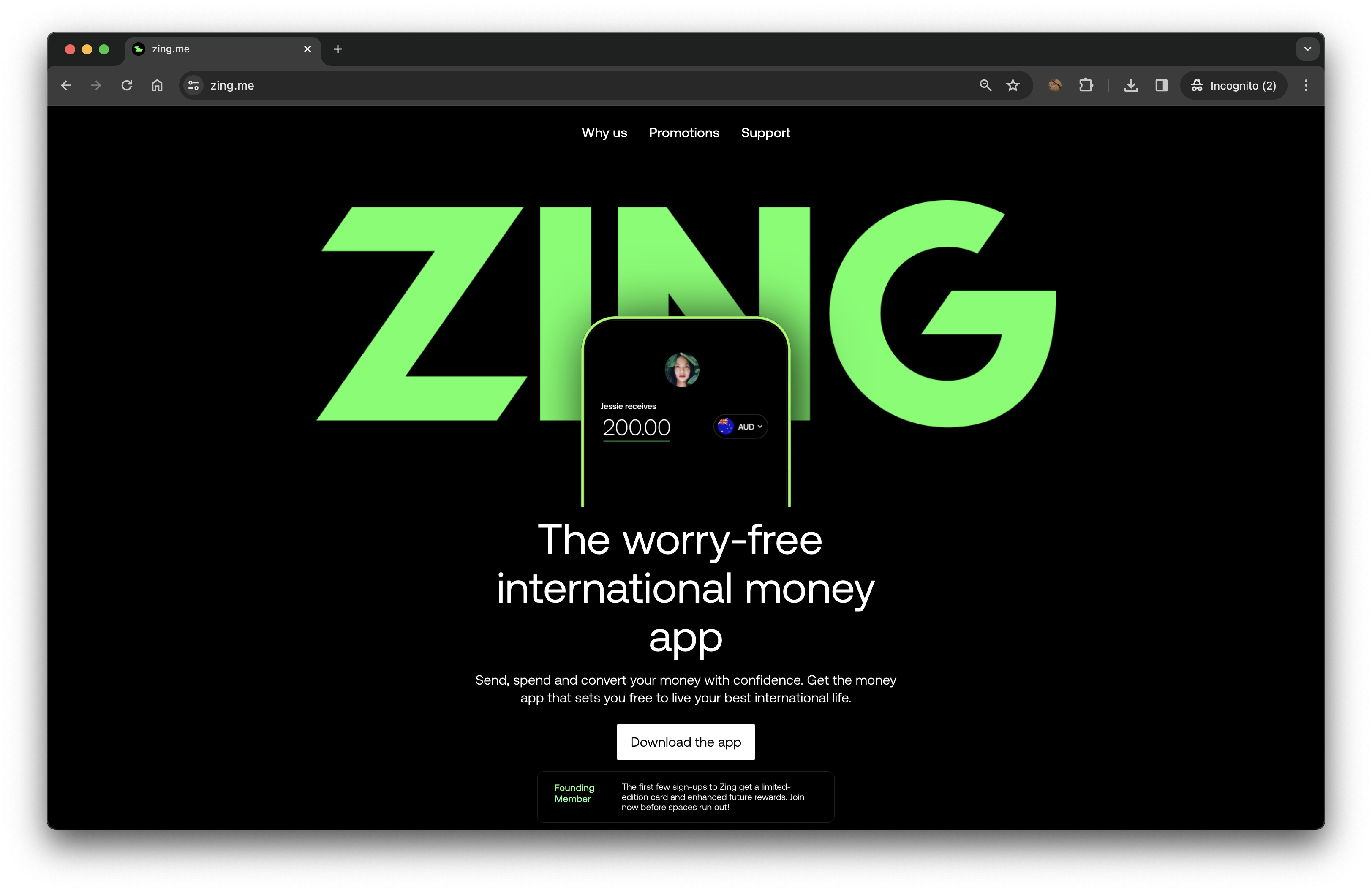 startuptile Zing-The worry-freeinternational money app