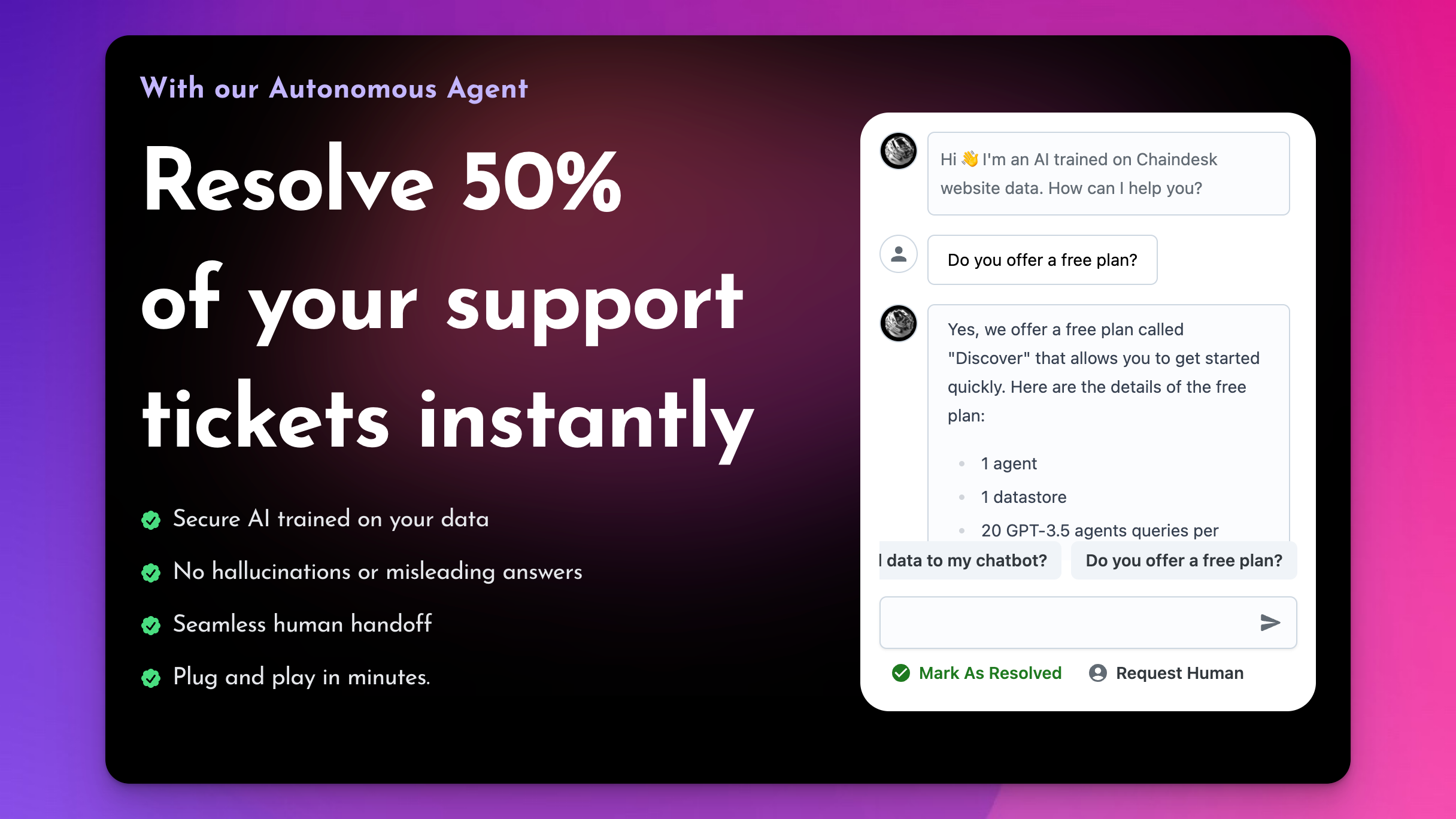 startuptile ResolveAI-Resolve 50%  of your support tickets instantly