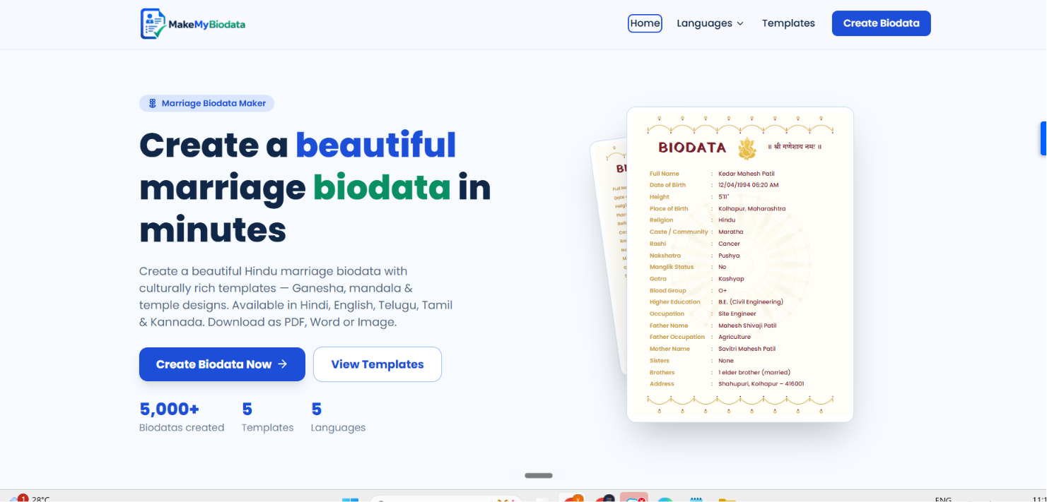 MakeMyBiodata gallery image