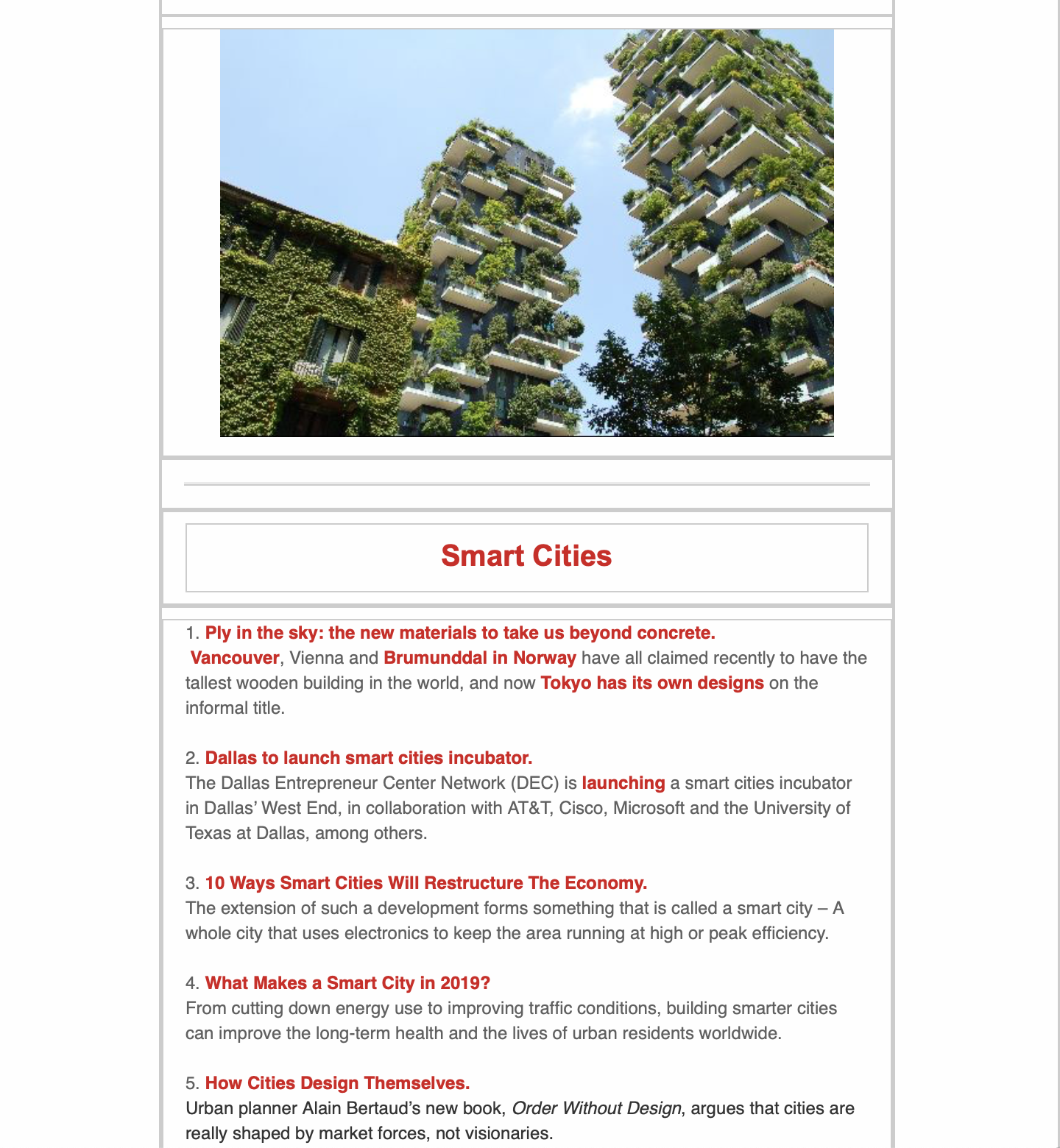 City Intelligence Newsletter gallery image