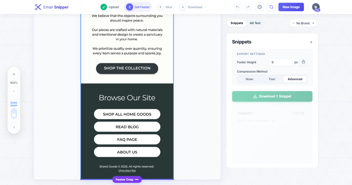 Email Snipper - Screenshot 2 showing product features and functionality