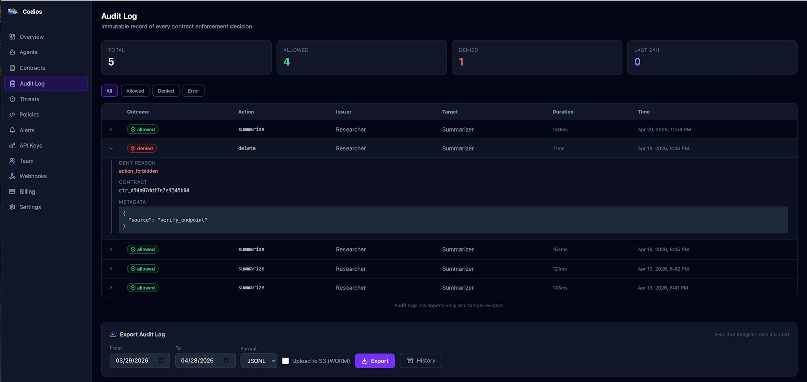 Codios - AI Agent Caging Infrastructure screenshot 4