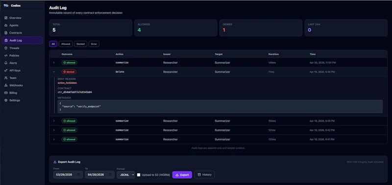 Codios - AI Agent Caging Infrastructure screenshot 4
