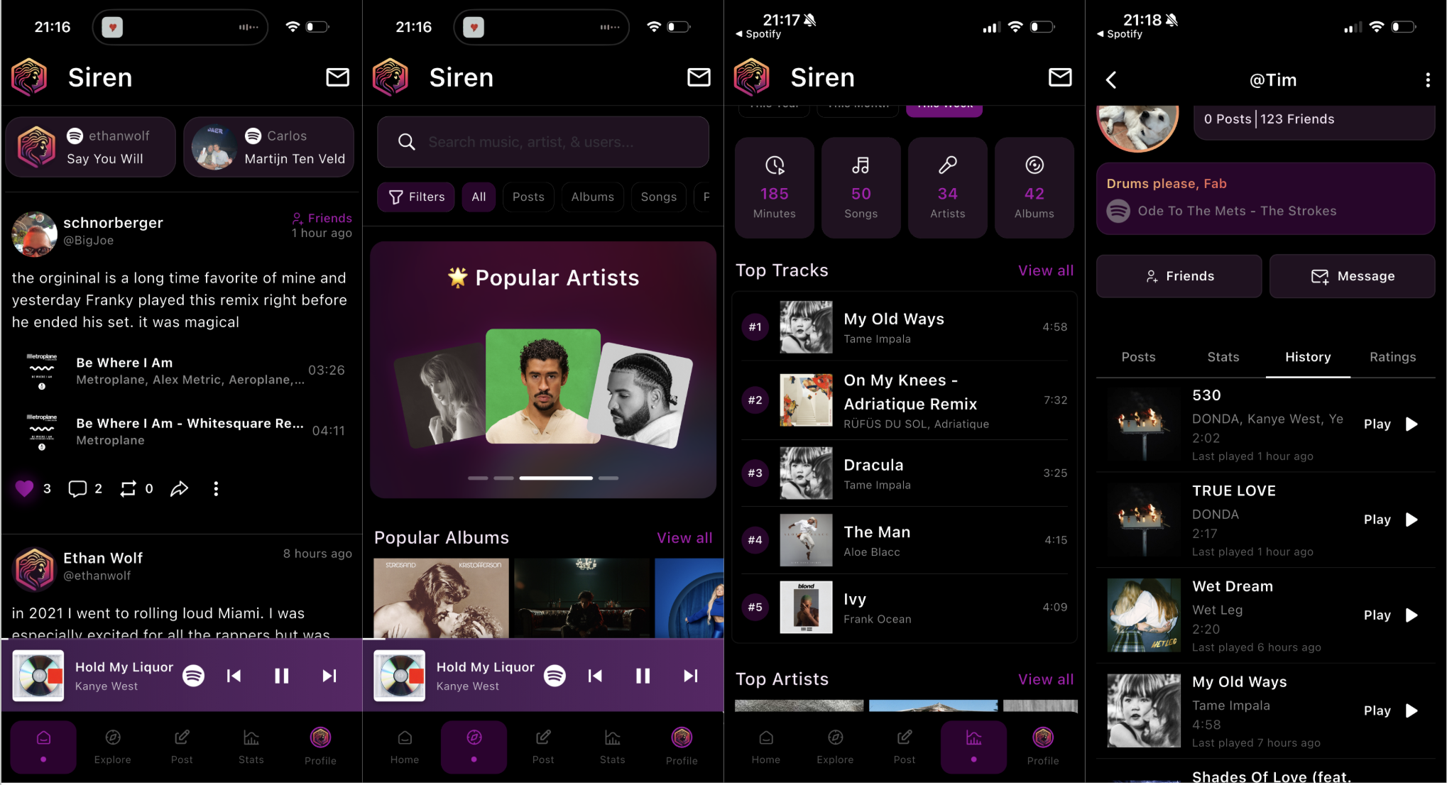 Siren Music App - Screenshot 2 showing product features and functionality