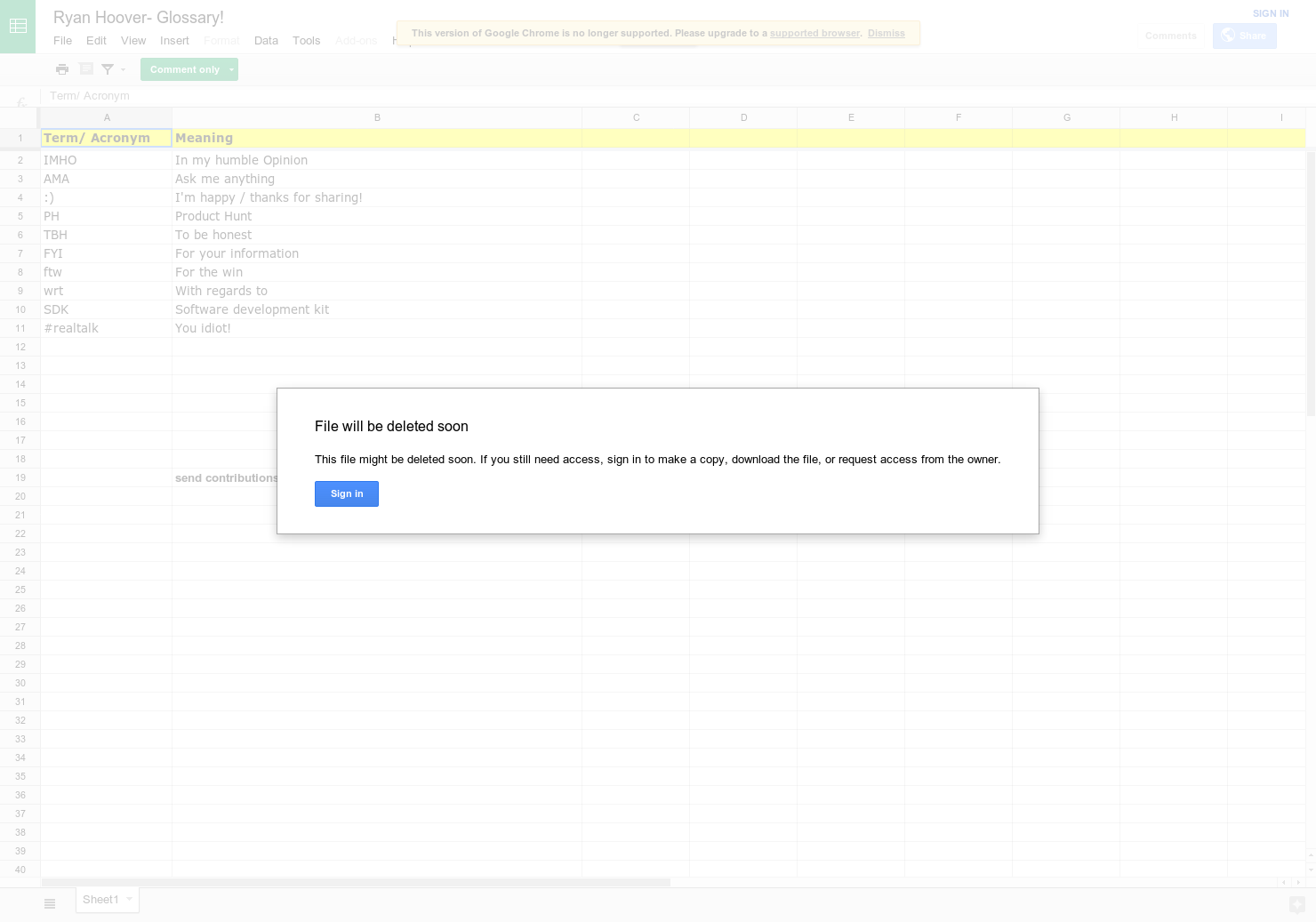 RyanHoover Glossary!