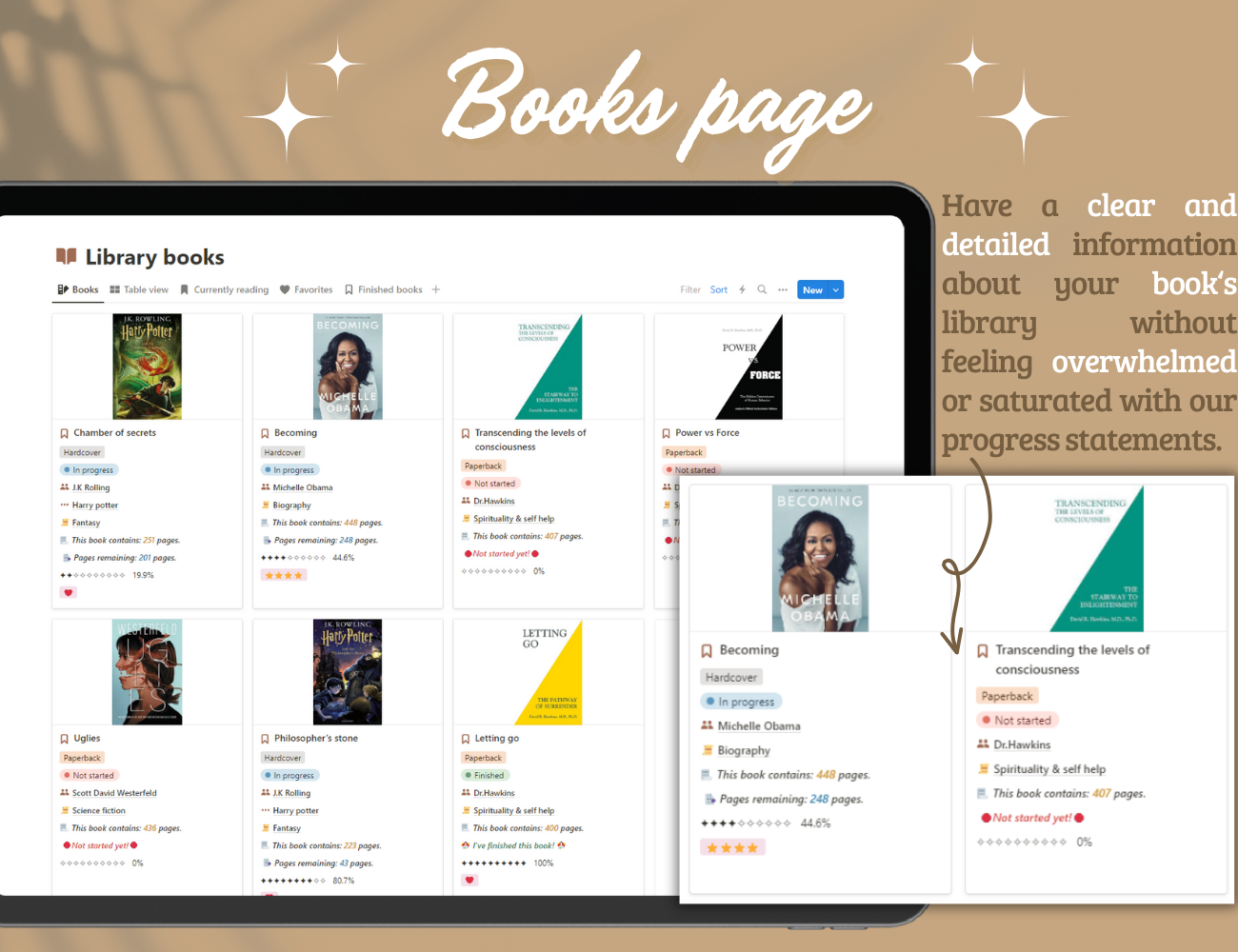Notion reading tracker gallery image