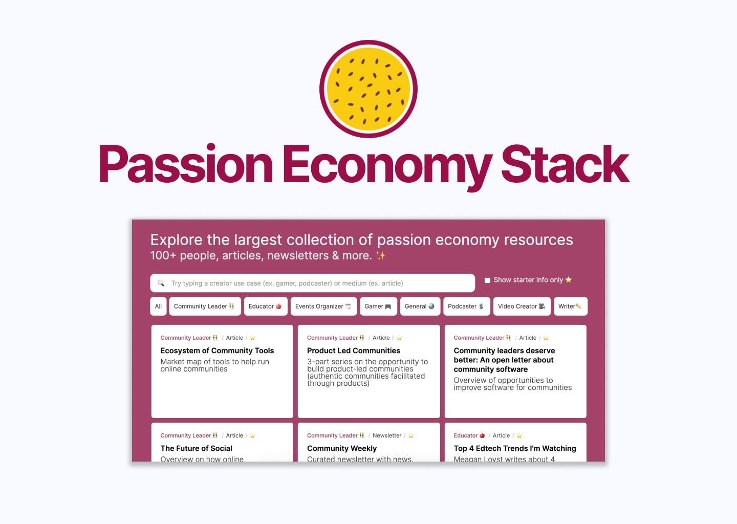 Passion Economy Stack media 1