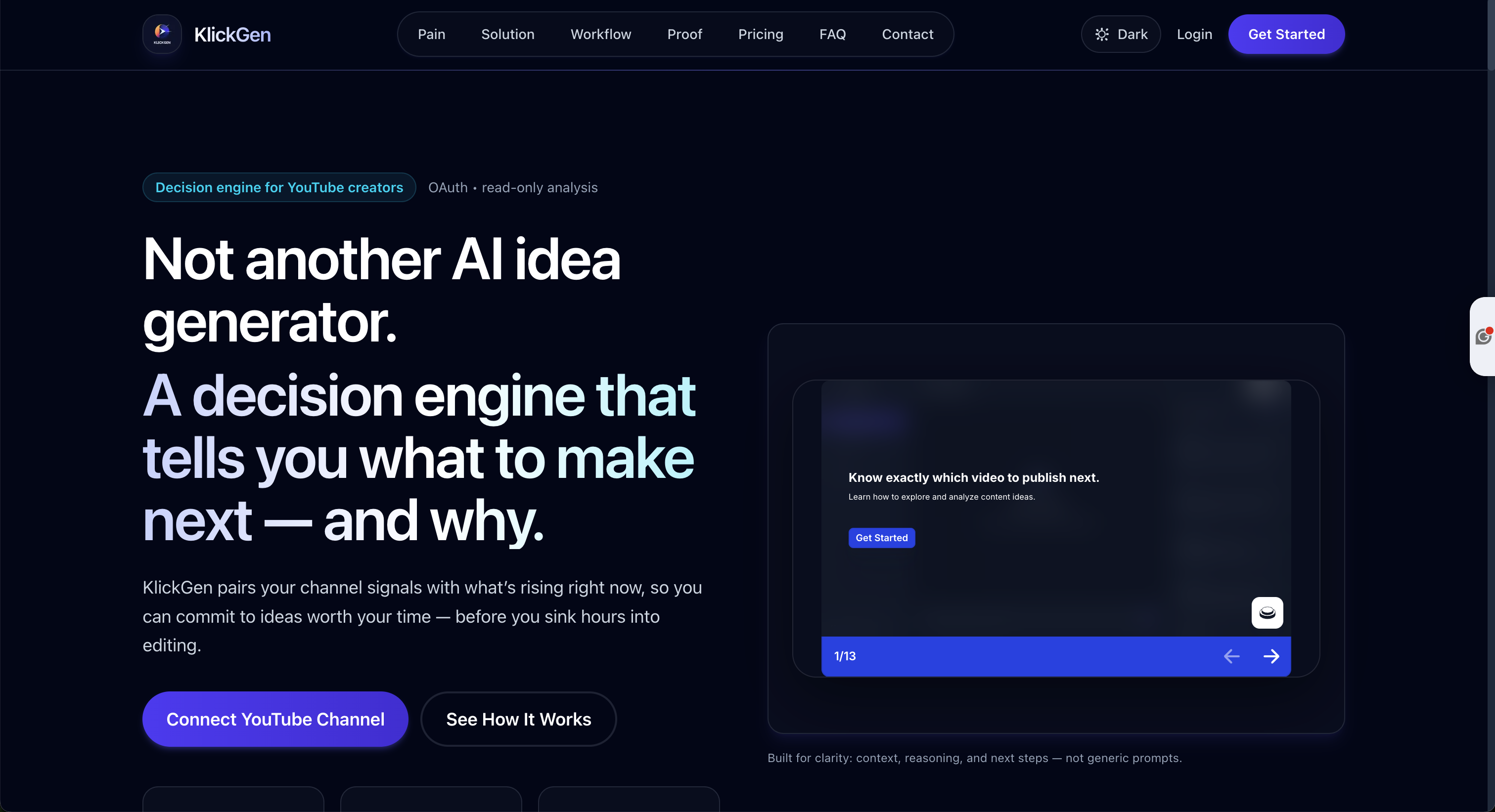 KlickGen - Main product screenshot demonstrating key features and user interface