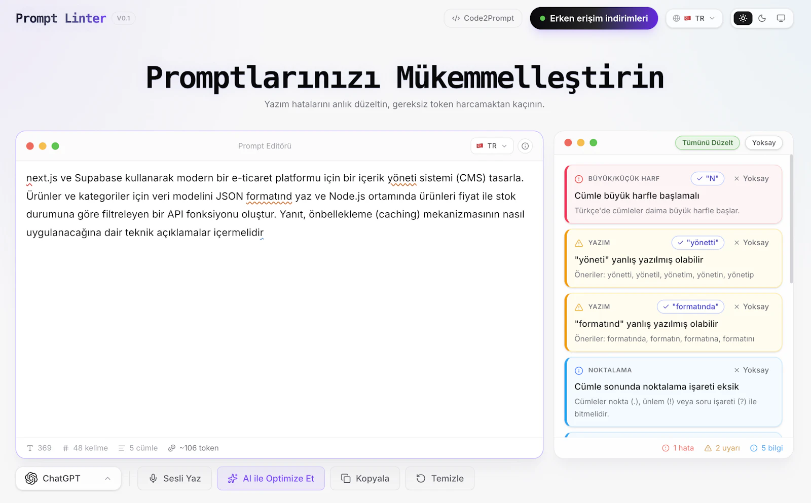 Prompt Linter screenshot 3