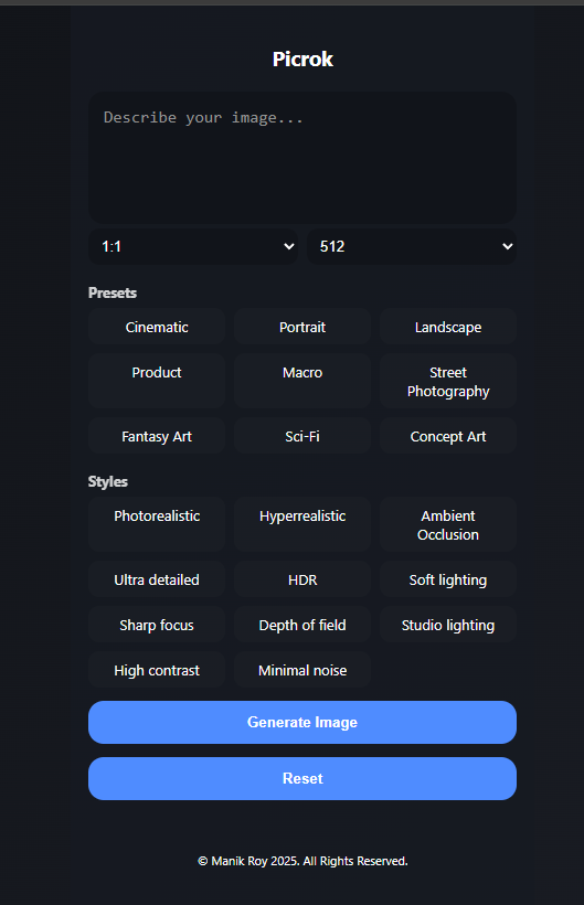 Picrok - Main product screenshot demonstrating key features and user interface