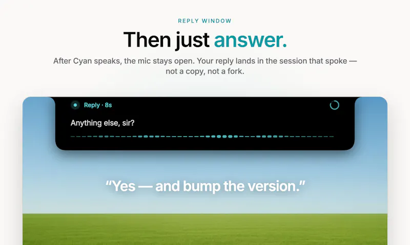 Cyan Voice for Claude Code screenshot 5