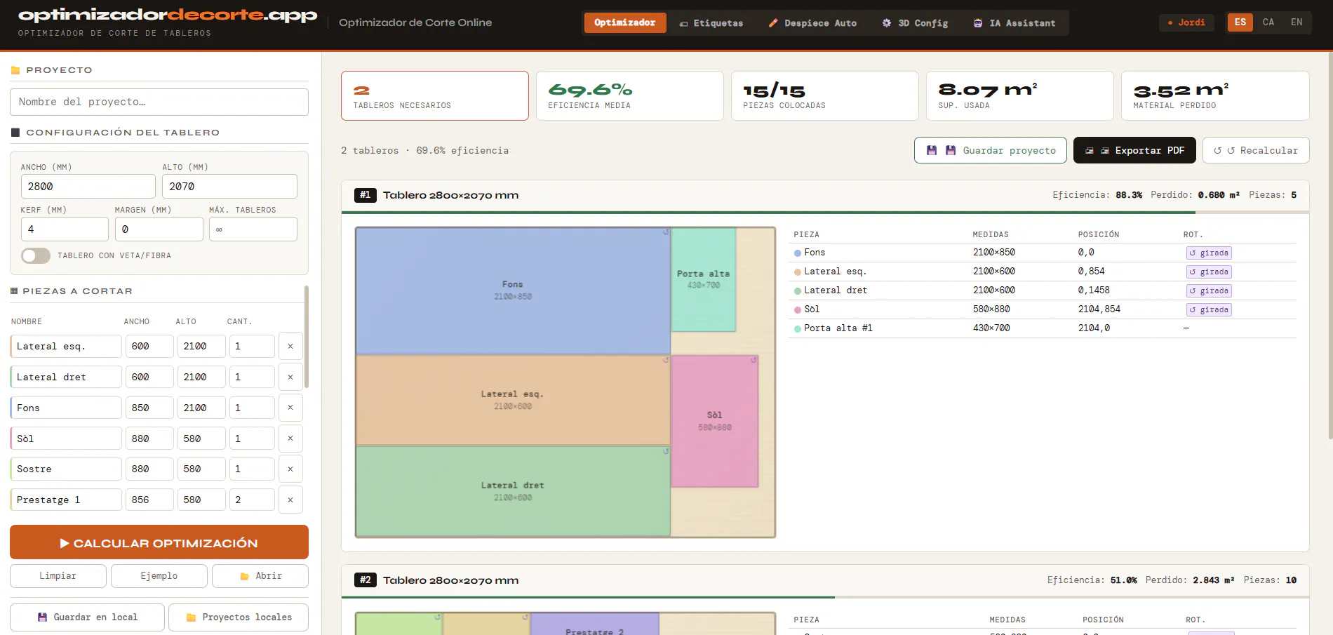 Free Cutting Optimizer screenshot