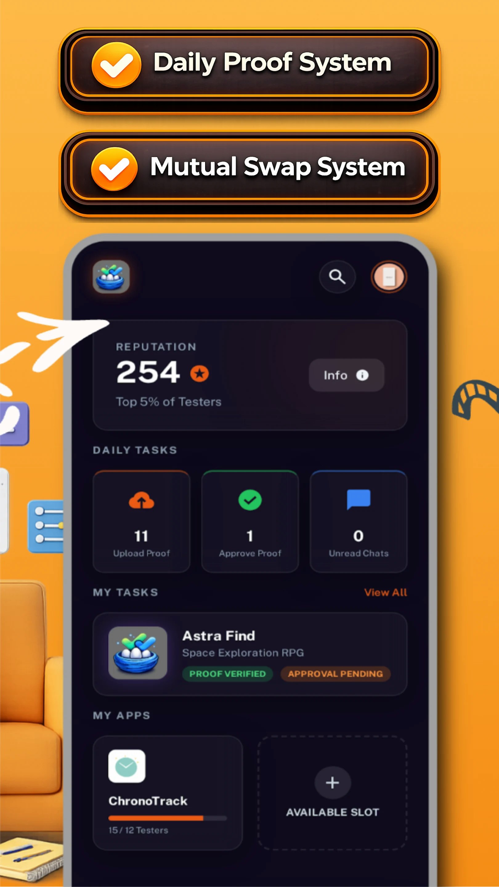 SwapTest - Screenshot 2 showing product features and functionality