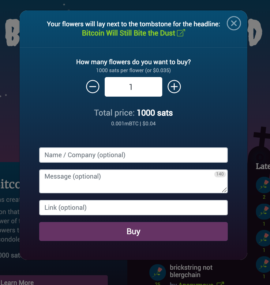 Bitcoin Graveyard or Bitcoin Obituaries 2.0 gallery image