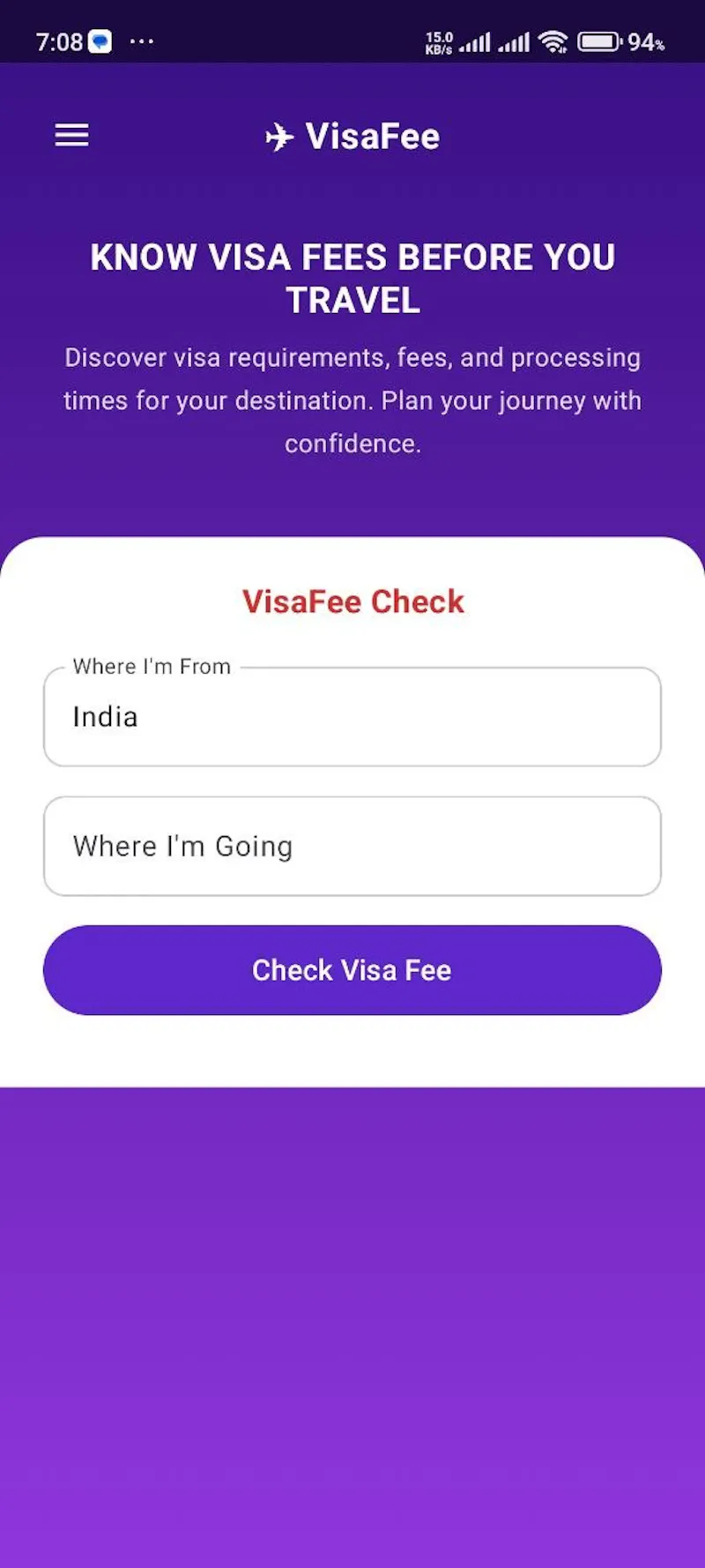 VisaFee screenshot 4