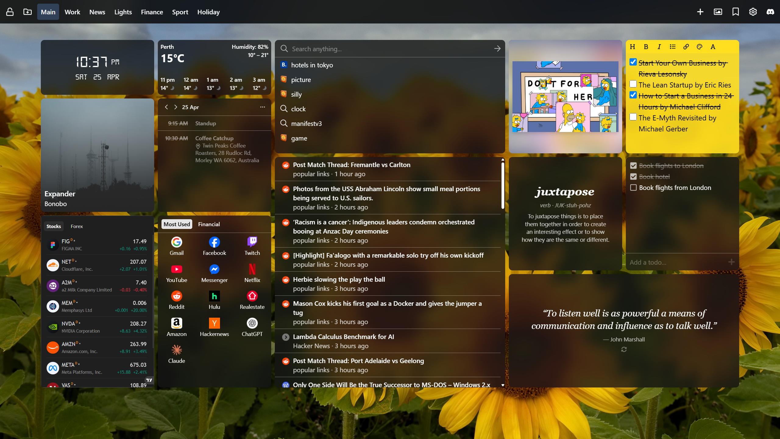 New Tab Widgets gallery image