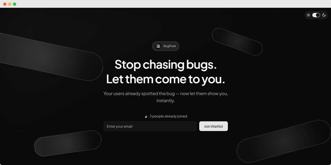 Mídia 2 de Bugpeek - Pare de perseguir bugs.Deixe -os vir até você.