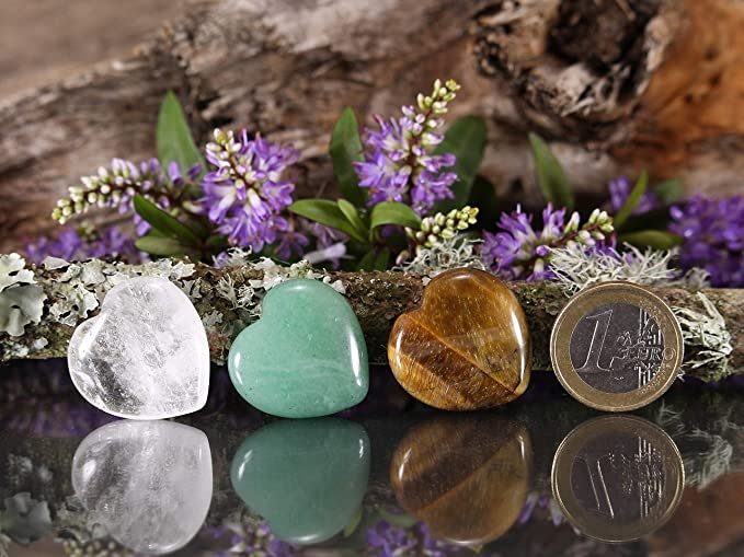 Three Heart-Shaped Crystal Stones gallery image
