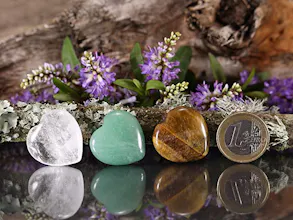 Three Heart-Shaped Crystal Stones gallery image
