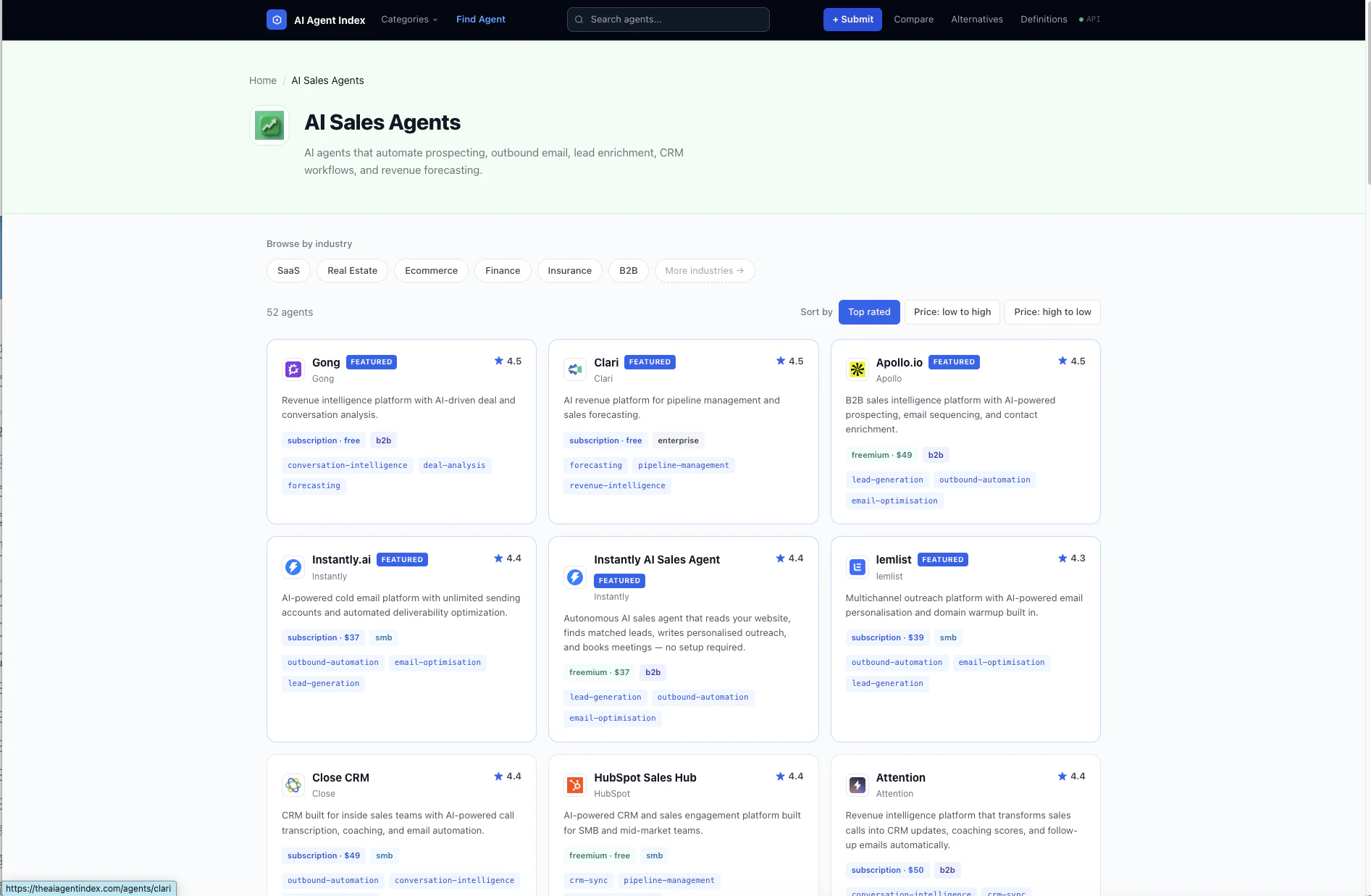 The AI Agent Index screenshot 1