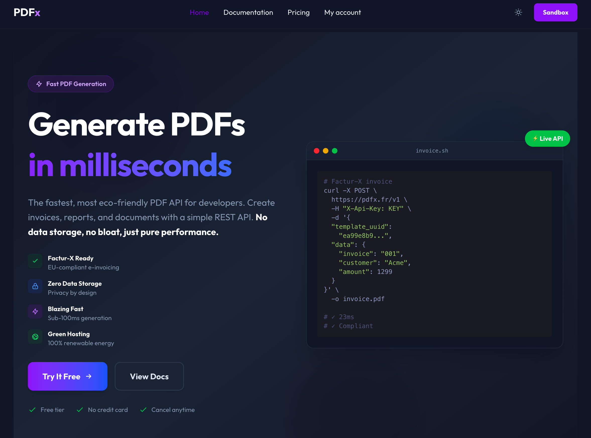 PDFx - Main product screenshot demonstrating key features and user interface