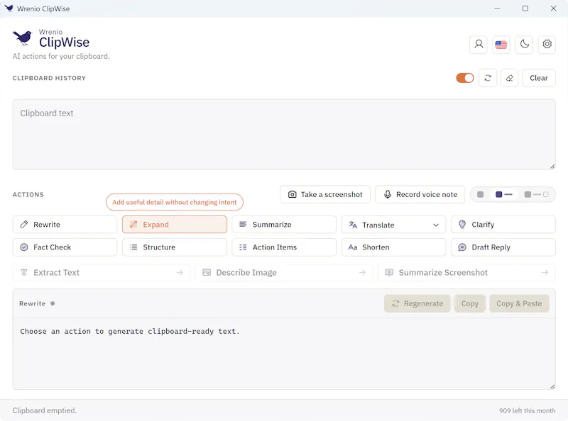 ClipWise screenshot 1