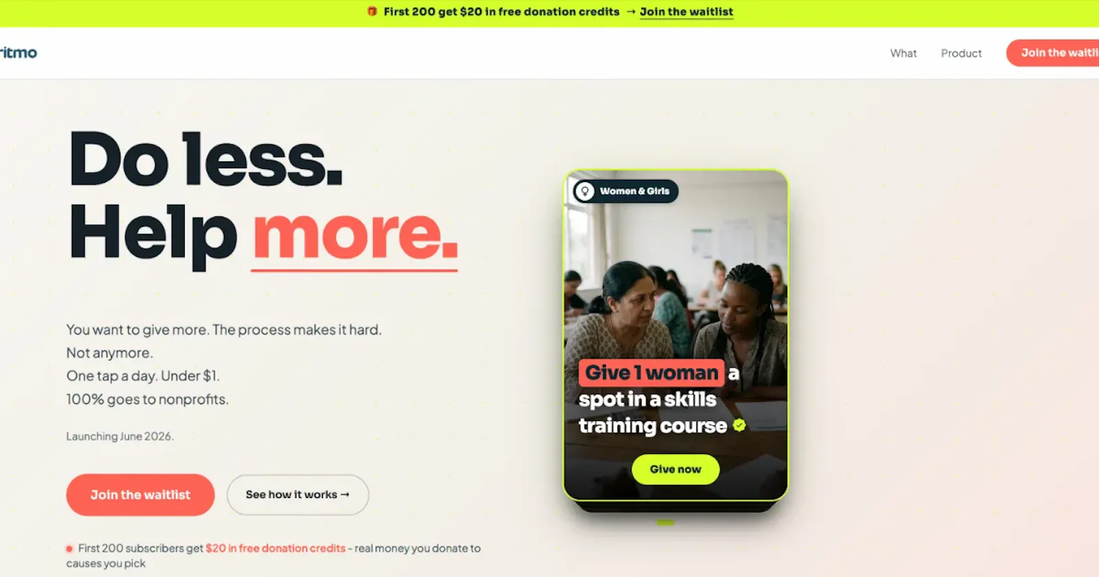 Ritmo — daily giving, one tap screenshot 1
