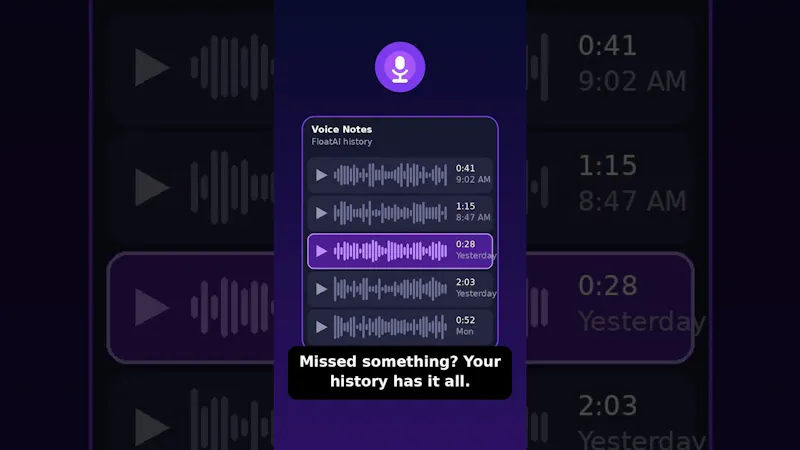 FloatAI: ai voice to text screenshot 1 (video preview)