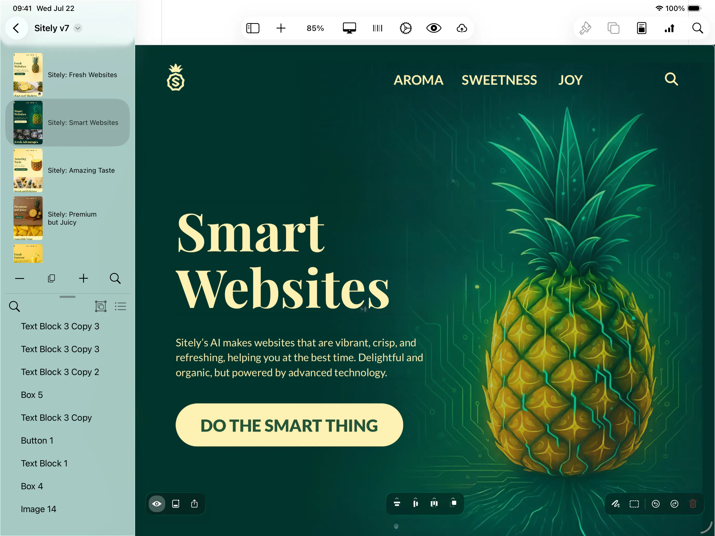 Sitely iPad AI+Visual Website Builder 截图 3