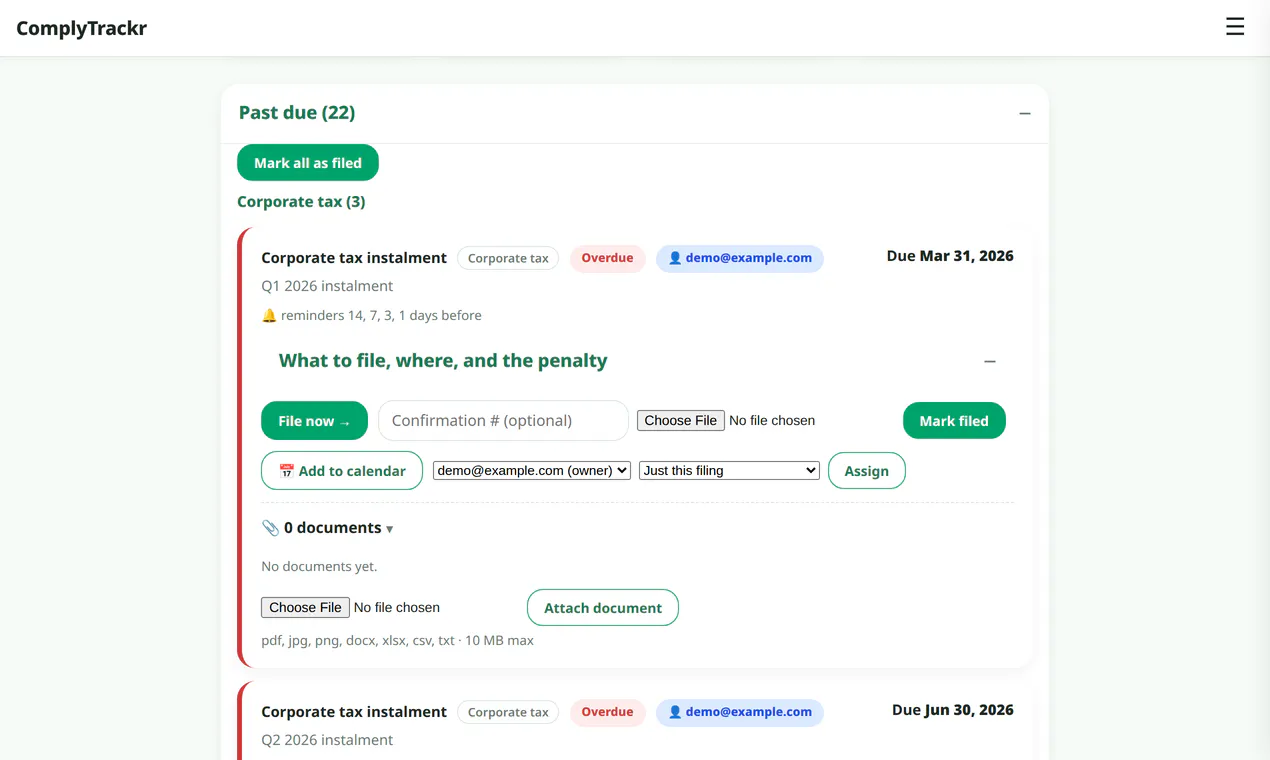 ComplyTrackr gallery image