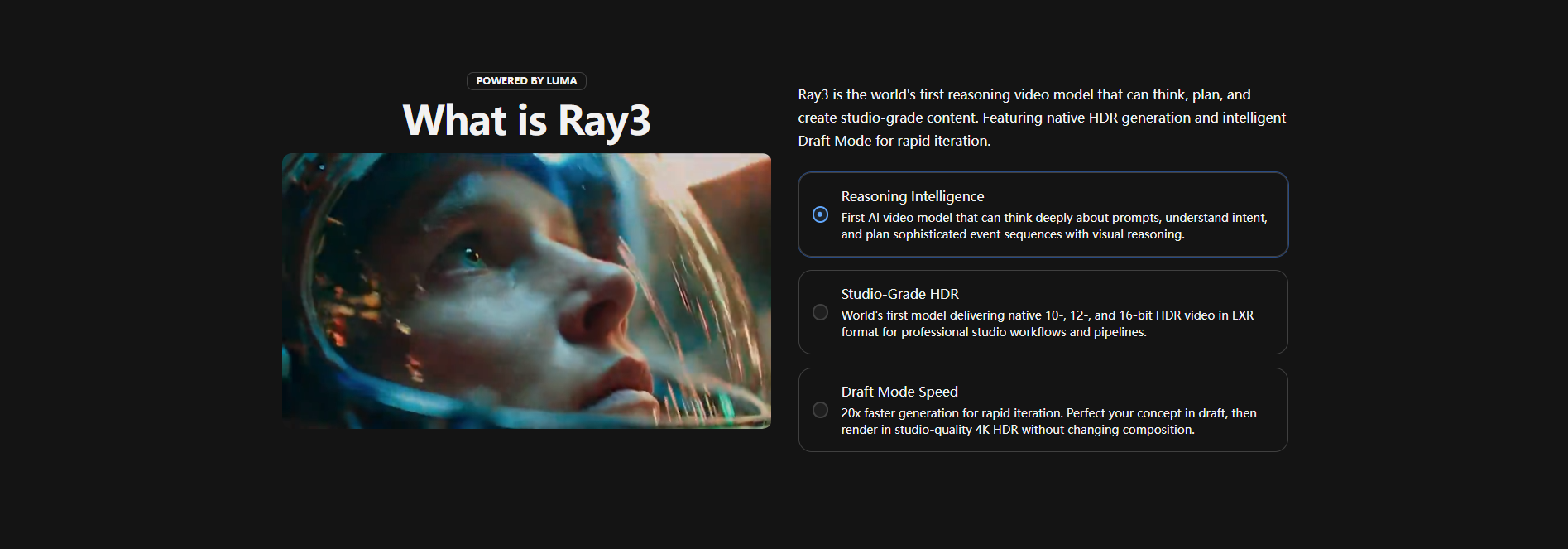 Média Luma Ray3 - Ray3 AI - Premier modèle vidéo de raisonnement du monde. 2