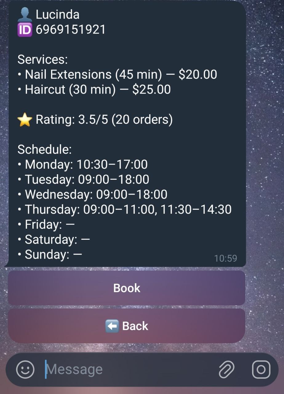 SalonBot — Telegram Booking System gallery image