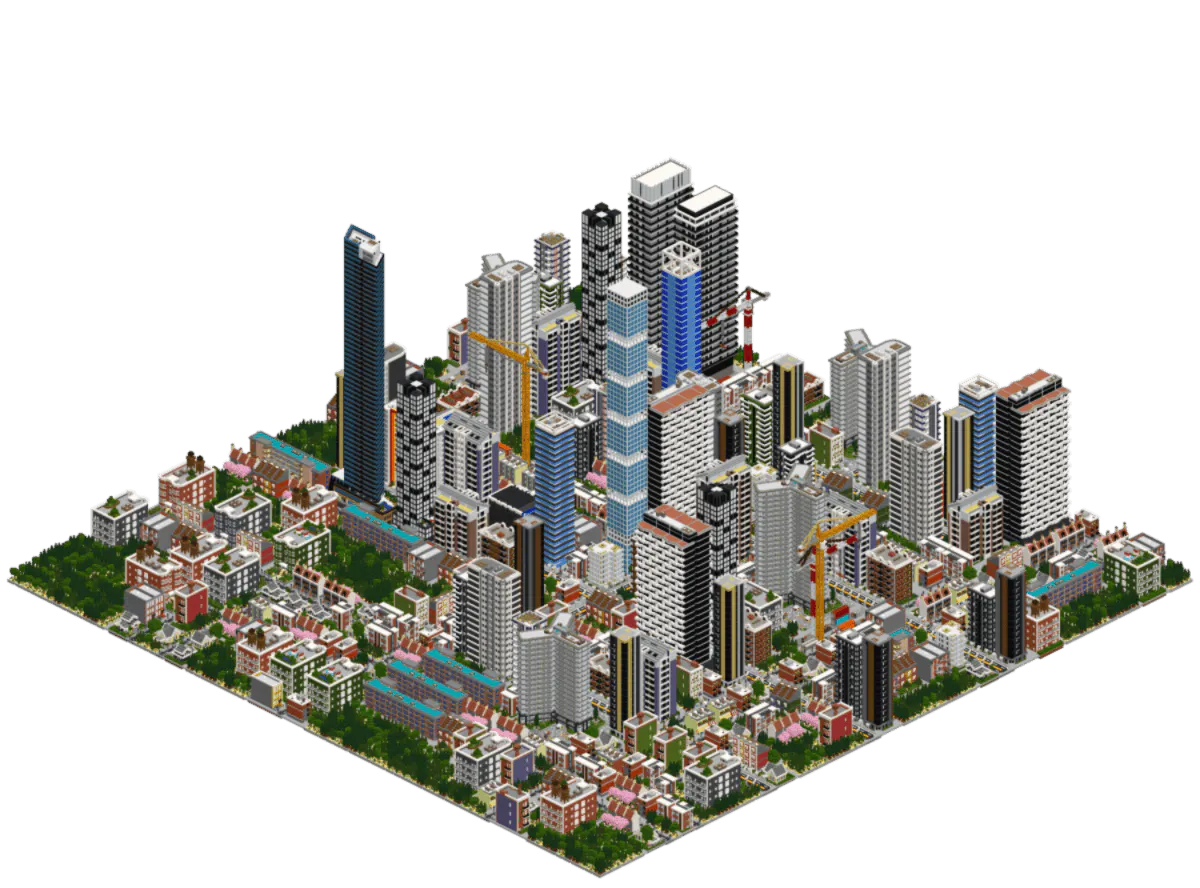 TheoTown Style Minecraft City Generator gallery image