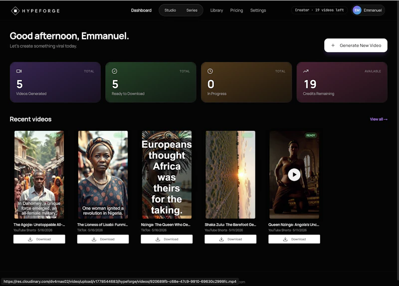 Hypeforge — Turn ideas into viral videos screenshot 3