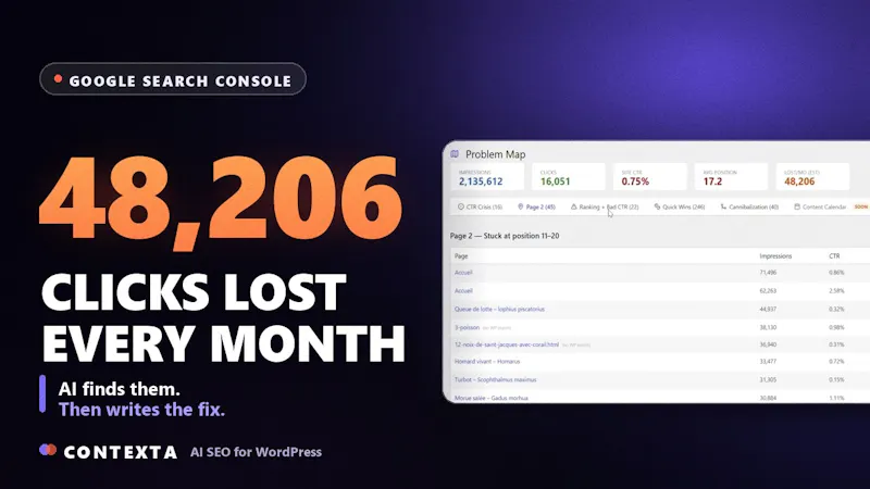 Contexta — AI SEO Editor for WordPress screenshot 1 (video preview)