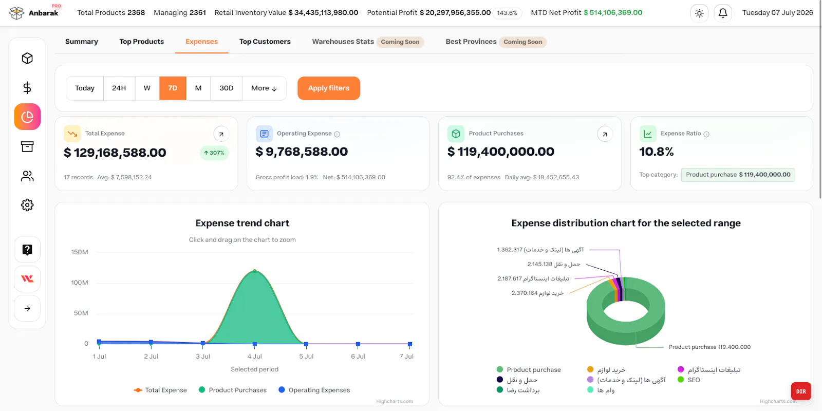 Anbarak ERP screenshot 1