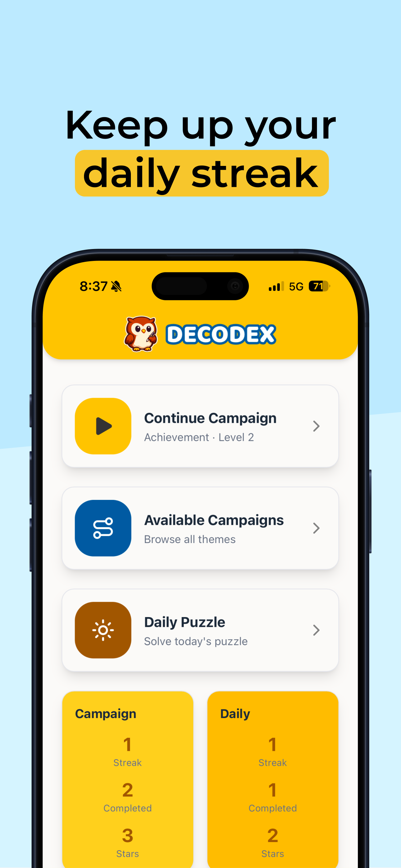 Decodex: Cryptogram Game - Screenshot 3 showing product features and functionality