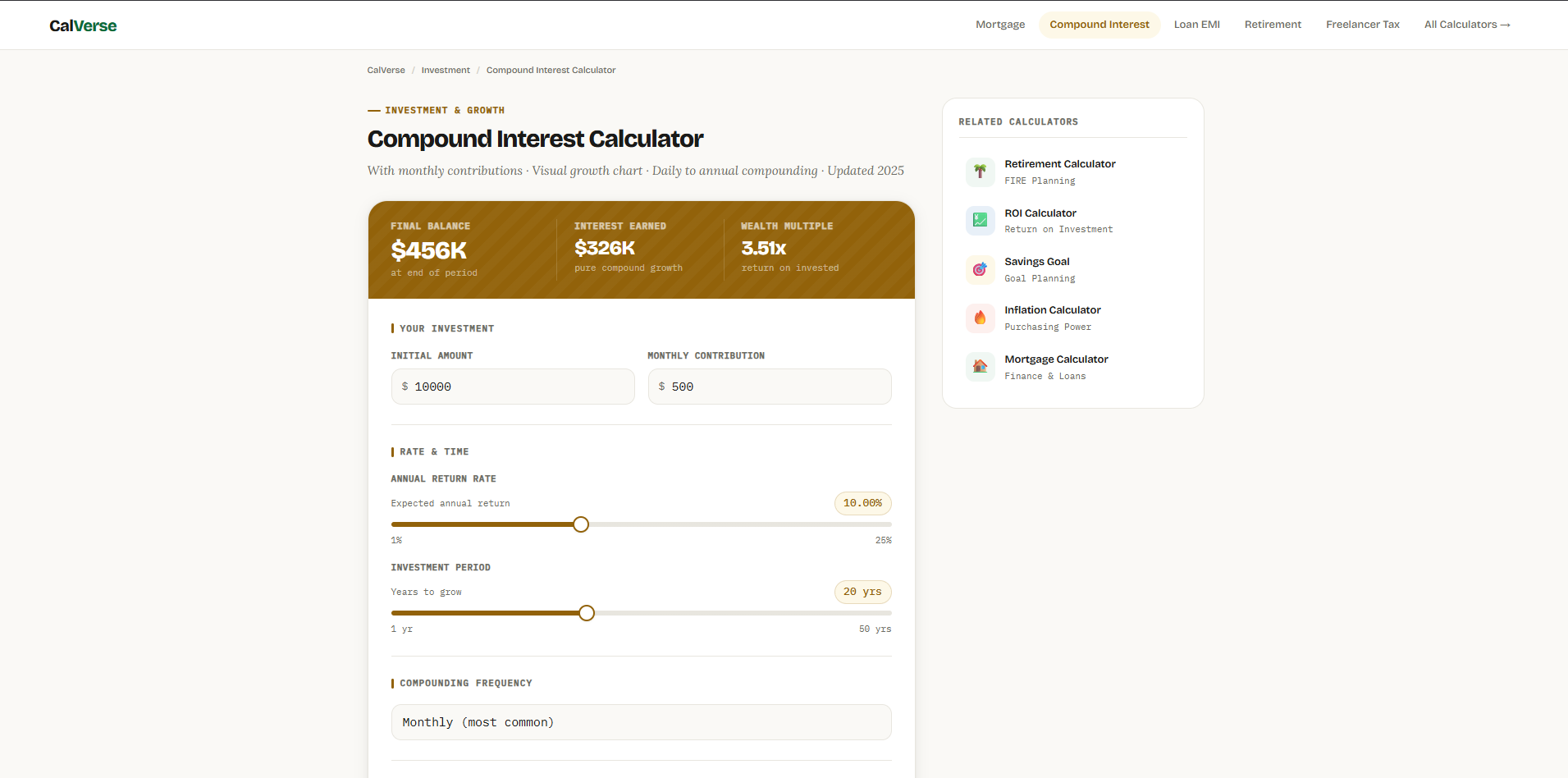 CalVerse — Free Financial Calculators gallery image