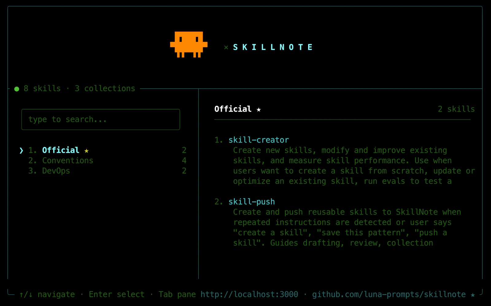 SkillNote screenshot 2