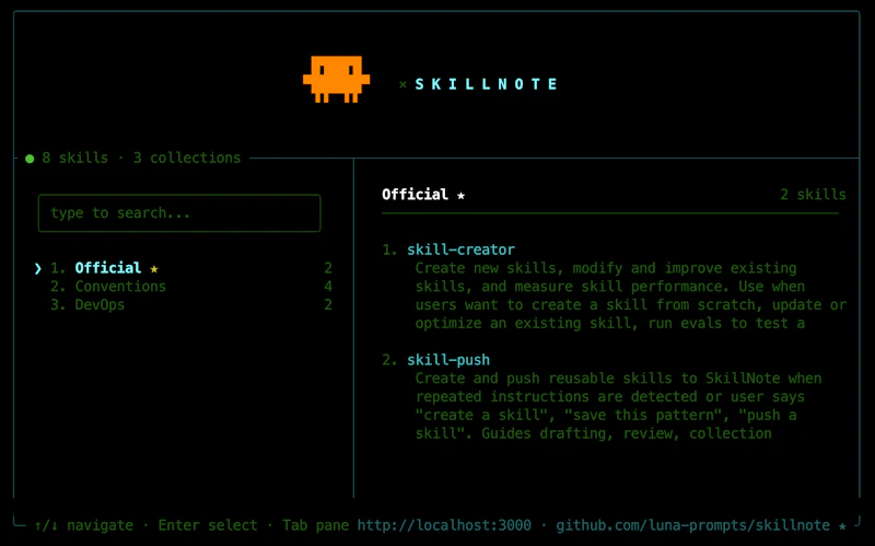 SkillNote screenshot 2