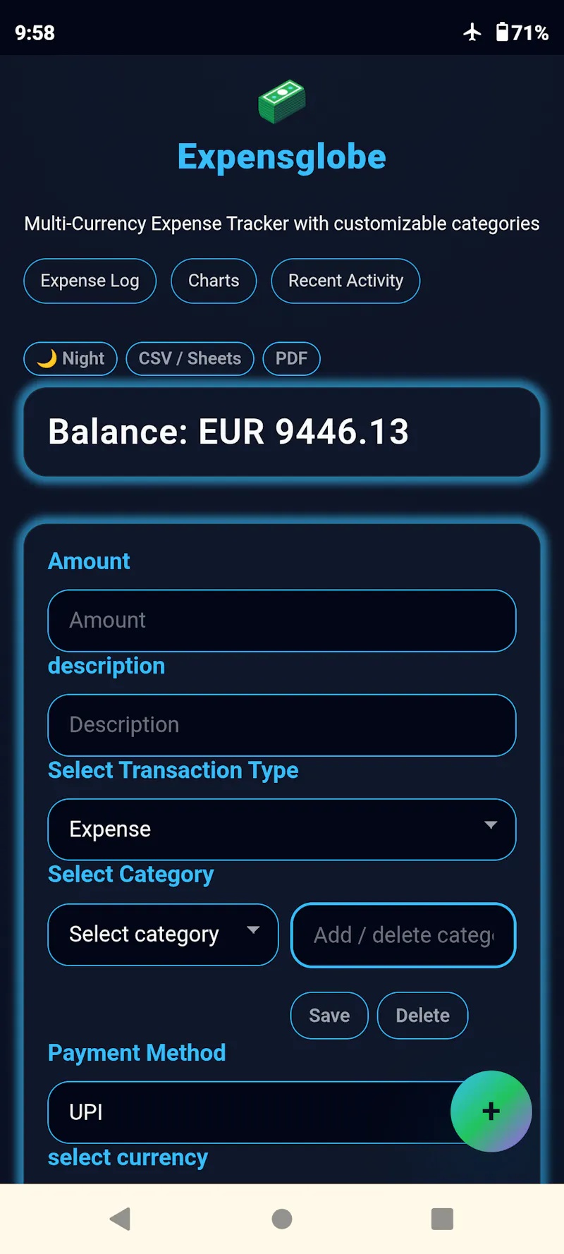Expensglobe: Multi-currency tracker screenshot 2
