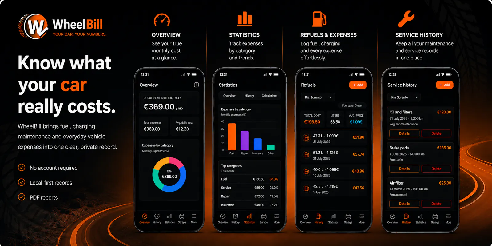 WheelBill screenshot 1