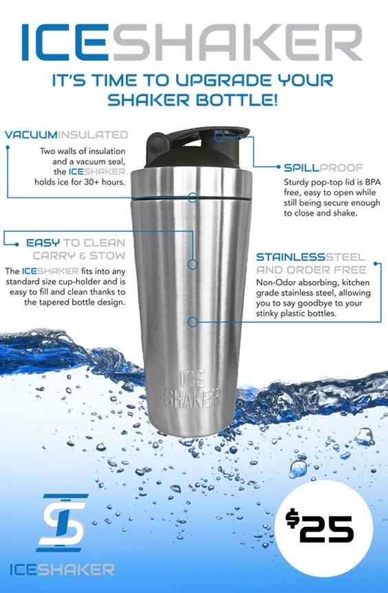 Ice Shaker Stainless Steel Insulated Shaker Cup gallery image